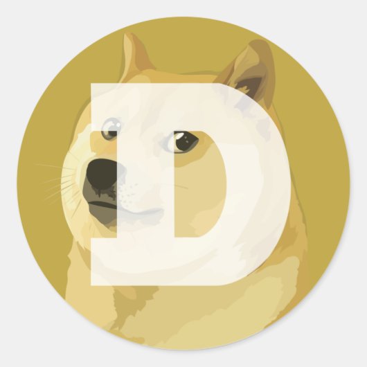 Sticker Rond Dogecoin DOGE (Devant)