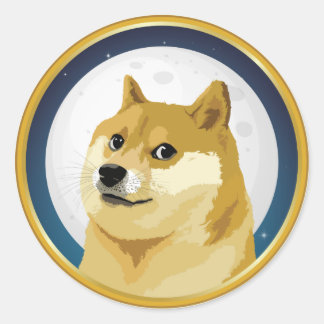 Sticker Rond Dogecoin Doge Jour 4/20 Stock Marché Crypto Drôle