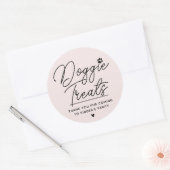 Sticker Rond Doggie moderne Traite le Merci Pawty (Enveloppe)