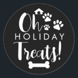 Sticker Rond Doggy Christmas Present, pooch, Custom Dog Biscuit<br><div class="desc">Conçu par The Arty Apples Limited</div>