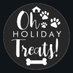Sticker Rond Doggy Christmas Present, pooch, Custom Dog Biscuit<br><div class="desc">Conçu par The Arty Apples Limited</div>