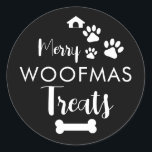 Sticker Rond Doggy Christmas Present, pooch, Custom Dog Biscuit<br><div class="desc">Conçu par The Arty Apples Limited</div>