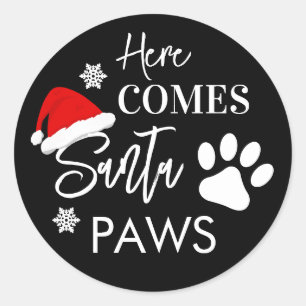 Sticker Rond Doggy Christmas Present, pooch, Custom Dog Biscuit