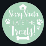 Sticker Rond Doggy Christmas Present, pooch, Custom Dog Biscuit<br><div class="desc">Conçu par The Arty Apples Limited</div>