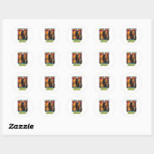 Sticker Rond Dogue allemand (Feuille)
