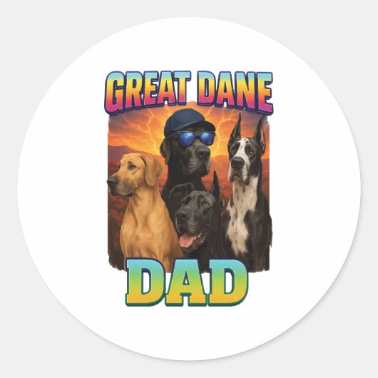 Sticker Rond Dogue allemand (Devant)