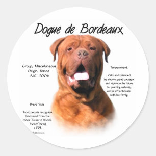 Sticker Rond Dogue de Bordeaux