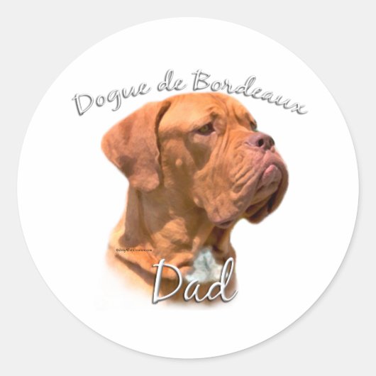 Sticker Rond Dogue de Bordeaux Papa 2 (Devant)