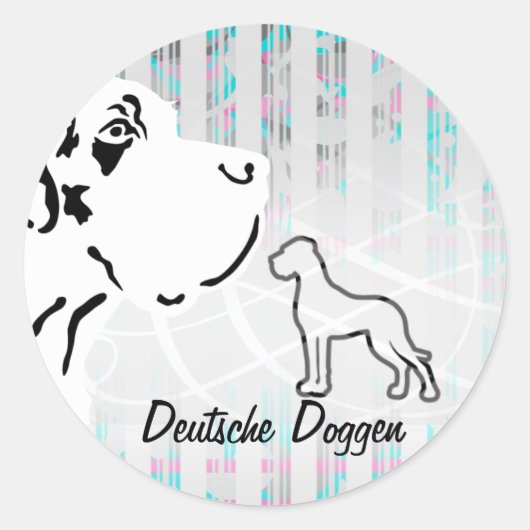 Sticker Rond Dogues Allemands (Devant)