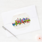 Sticker Rond Doha Qatar Skyline (Enveloppe)