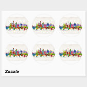 Sticker Rond Doha Qatar Skyline (Feuille)