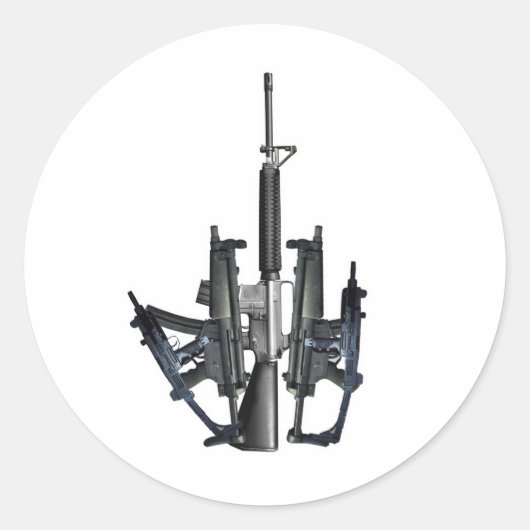 Sticker Rond Doigt moyen d'arme (Devant)