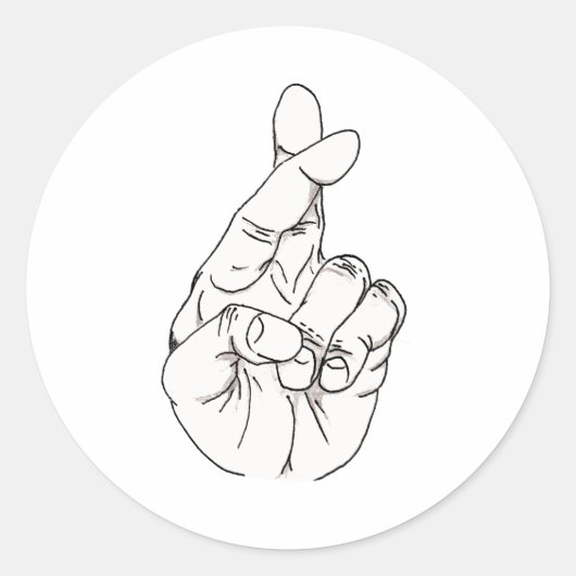 Sticker Rond Doigts croisés (Devant)