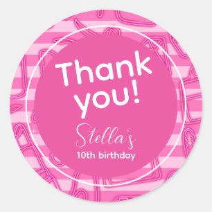 Sticker Rond Doll rose rétro Besoin Party Neon