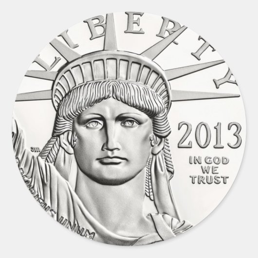 Sticker Rond Dollar argent Liberty (Devant)