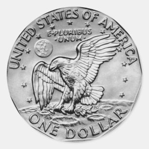 Sticker Rond Dollar argenté USA