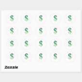 Sticker Rond Dollar Connexion couleur (Feuille)