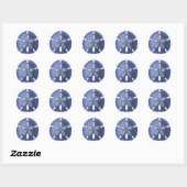 Sticker Rond Dollar de sable bleu (Feuille)