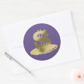 Sticker Rond Dollar d'or (Enveloppe)