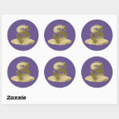 Sticker Rond Dollar d'or (Feuille)