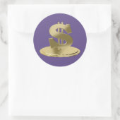 Sticker Rond Dollar d'or (Sac)