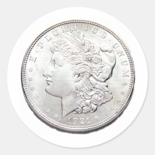 STICKER ROND DOLLAR MORGAN SILVER (Devant)
