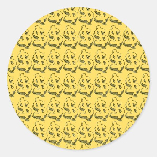 Sticker Rond dollar or (Devant)