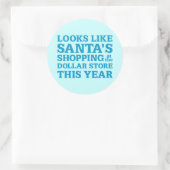Sticker Rond Dollar Store Père Noël (Sac)