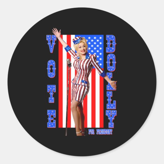 Sticker Rond Dolly Pon, Présidente (Devant)
