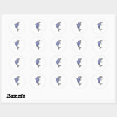 Sticker Rond Dolphin as Secretary with Stack of paper (Feuille)