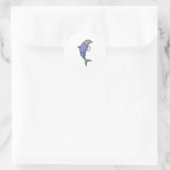 Sticker Rond Dolphin as Secretary with Stack of paper (Sac)