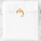 Sticker Rond Dolphin bondissant noeud celtique (Sac)