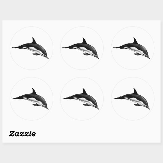 STICKER ROND DOLPHIN COMMUN (Feuille)