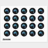 Sticker Rond Dolphin Dolphins Sea Animaux Design Idées Cadeaux (Feuille)