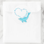 Sticker Rond Dolphin Heart (Sac)