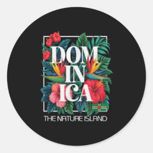 Sticker Rond Dominique Ile de vacances Antilles Caraïbes
