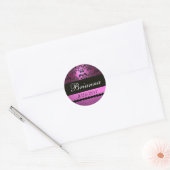 STICKER ROND DOMMASQUE NOIR VIOLET PURPLE (Enveloppe)