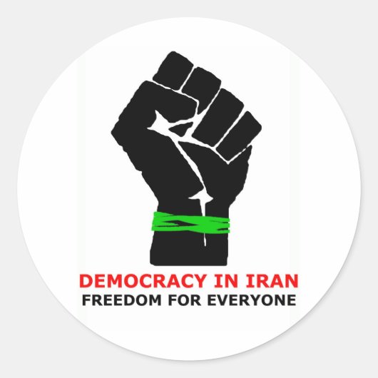 Sticker Rond Domocratie IRAN (Devant)