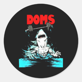 Sticker Rond Doms Shark Fitness Fitness Poids Bodybuilding