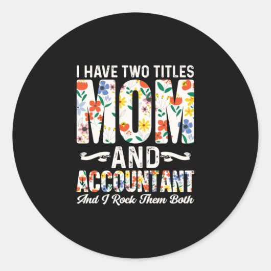 Sticker Rond Don comptable | Maman Et Comptable (Devant)