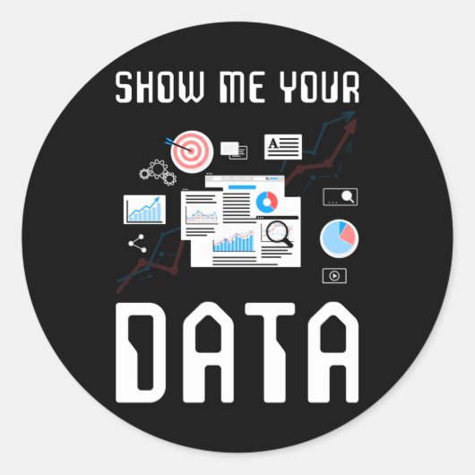 Sticker Rond Don d'analyste de données d'un informaticien (Devant)