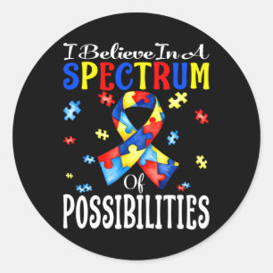 Sticker Rond Don D'Autisme Avec Citation Pour Le Spectre De San