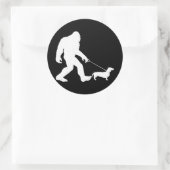 Sticker Rond Don de chien | Bigfoot Walking Dachshund Funny Wie (Sac)