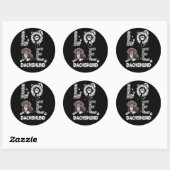 Sticker Rond Don de chien | Dachshund Lovely Flower (Feuille)