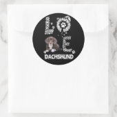 Sticker Rond Don de chien | Dachshund Lovely Flower (Sac)
