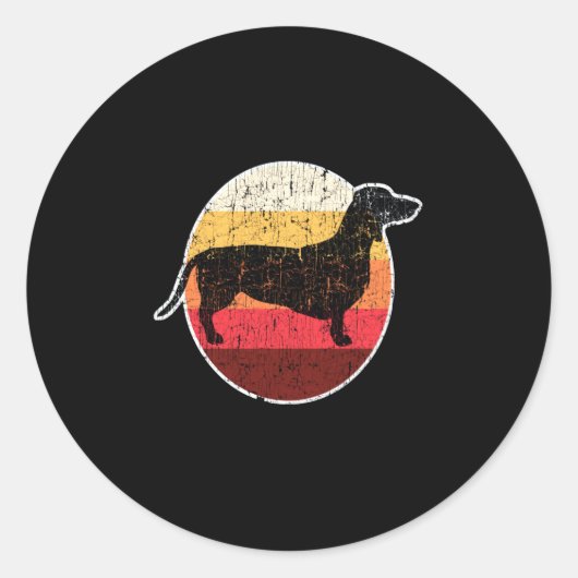 Sticker Rond Don de chien | Dachshund Simple Nice (Devant)