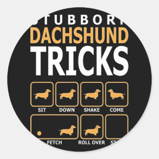 Sticker Rond Don de chien | Tucs Dachshund têtus