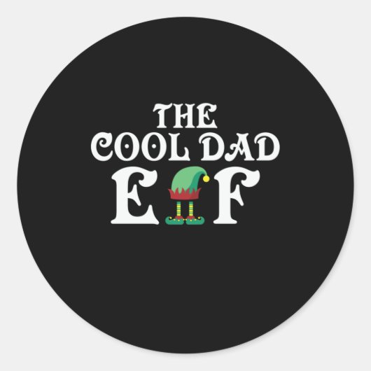 Sticker Rond Don de Noël Le Cool Papa Elf (Devant)