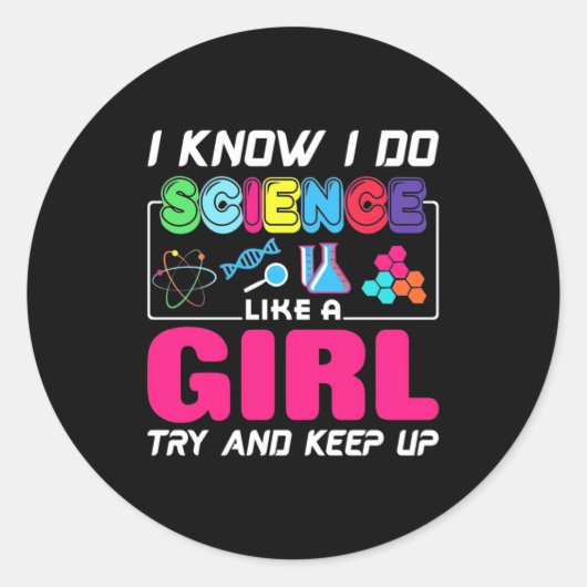 Sticker Rond Don de scientifique | Je Sais Que Je Fais De La Sc (Devant)