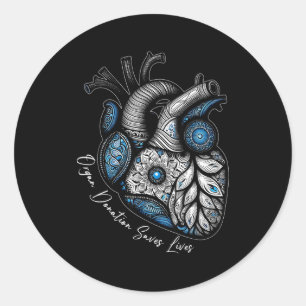Sticker Rond Don d'organe sauve des vies Carte de transplantati